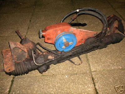 ford capri 2.8 cross member with steering rack & pump.JPG